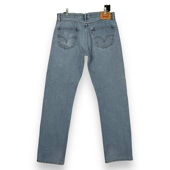 Levis 505 Regular Straight Jeans Wallet Fade Light Stonewash 34x34 Cotton Retro - Picture 13 of 14